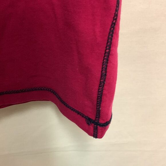 Lauren Ralph Lauren Active Magenta Pink Navy Trim Short Sleeve T-Shirt Size M - Picture 7 of 10